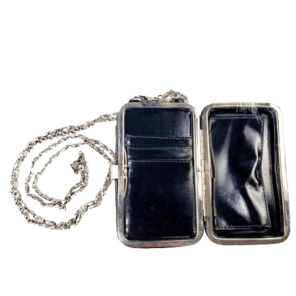 Small Crossbody Chain Black Patent Leather Card Holder/Wallet. - Picture 4 of 6